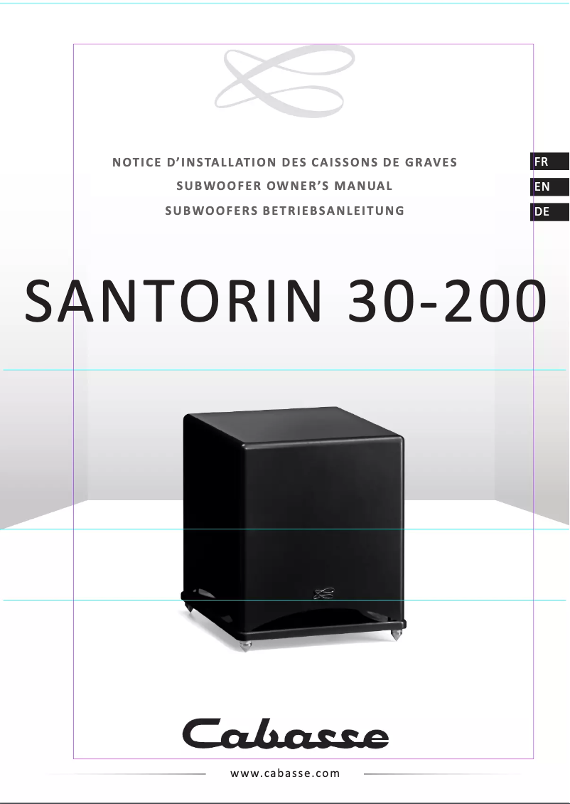 Page 1 de la notice Manuel utilisateur Cabasse Santorin 30-200