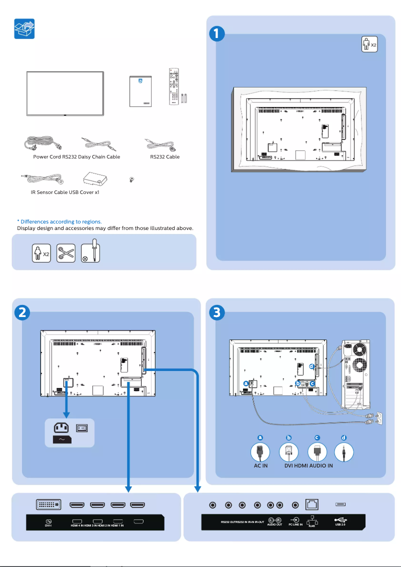 Página 1 del manual Guía de inicio rápido Philips 50BDL3010Q
