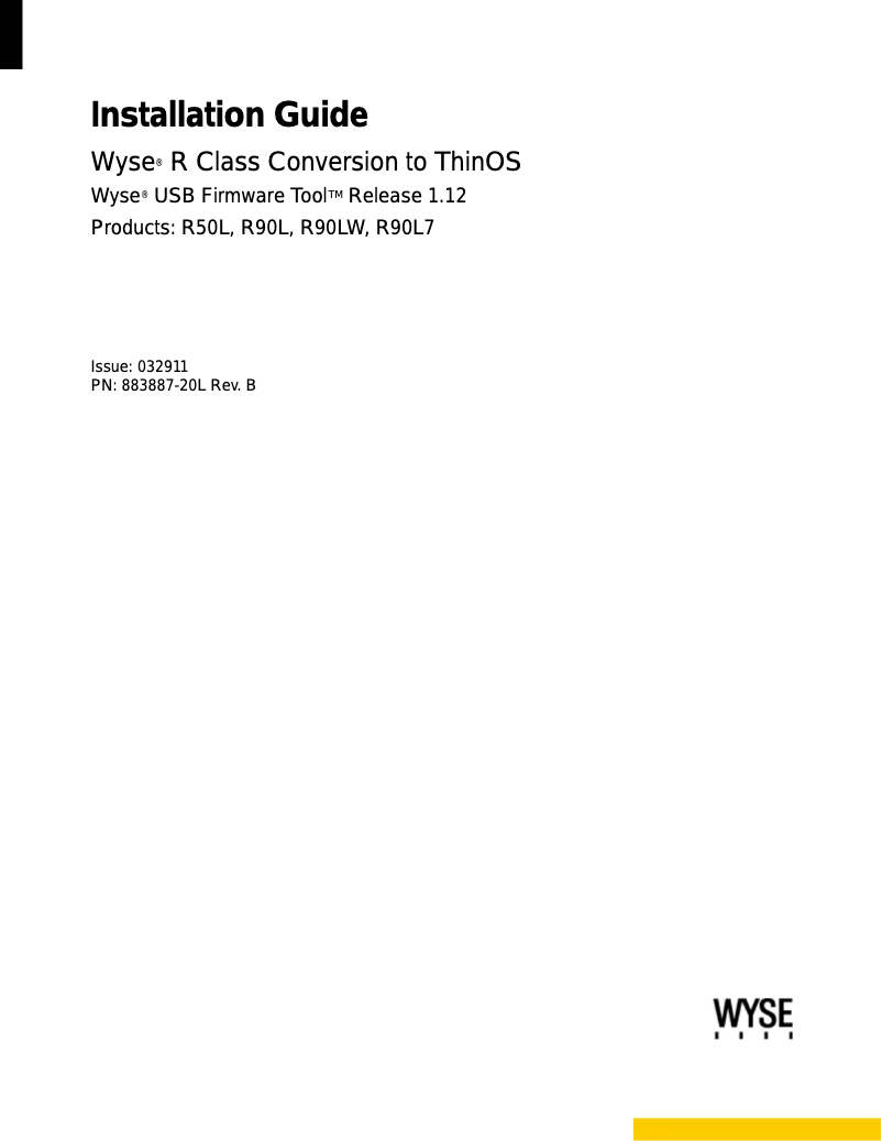 Page n°1 - Manuel utilisateur Wyse RX0L ThinOS