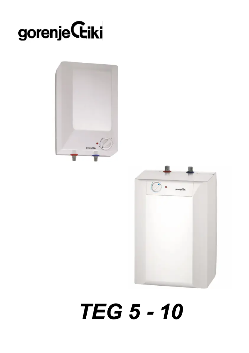 Page n°1 - Manuel utilisateur Gorenje TEG5O