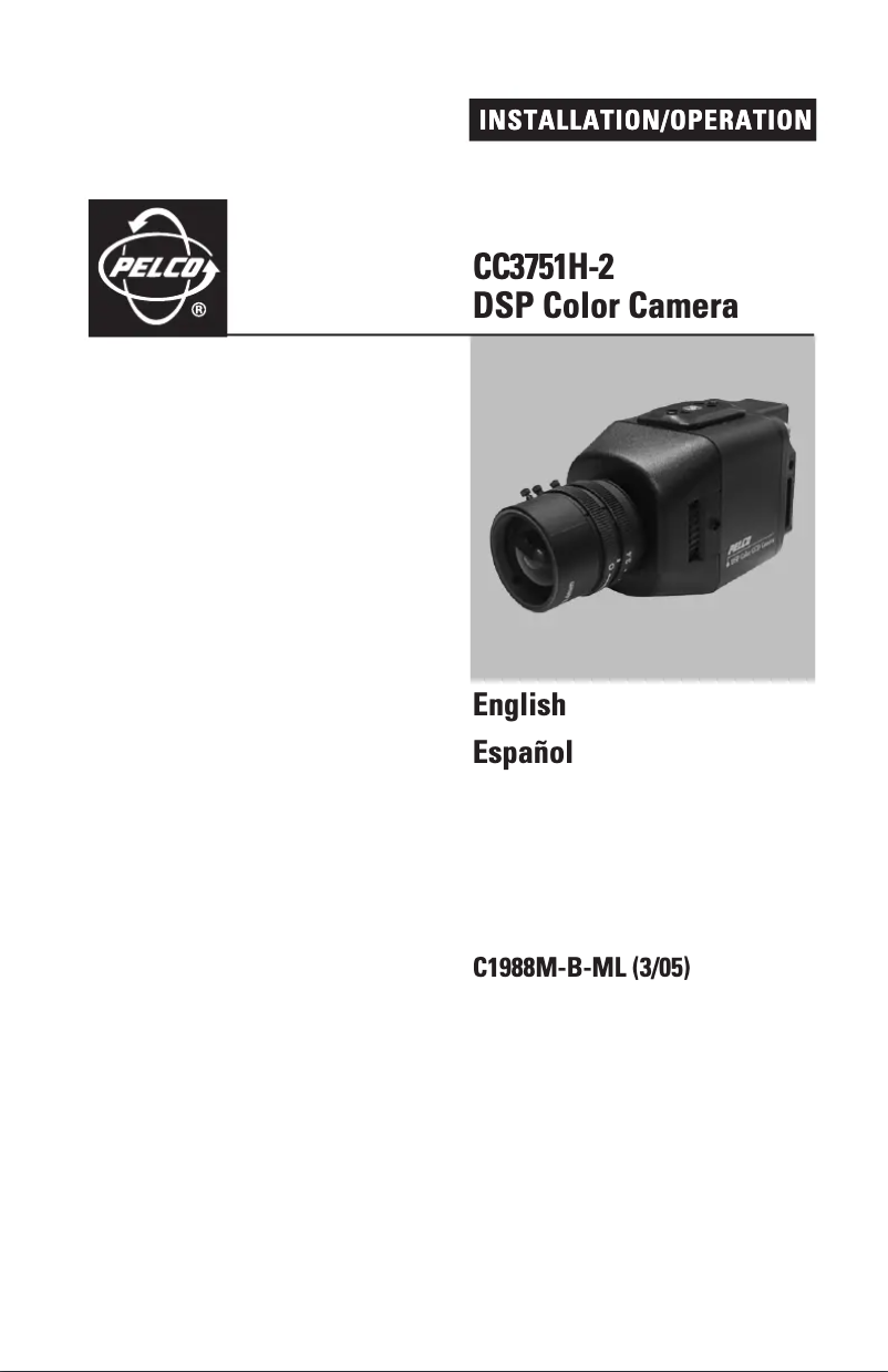 Page n°1 - Manuel utilisateur Pelco CC3751H-2