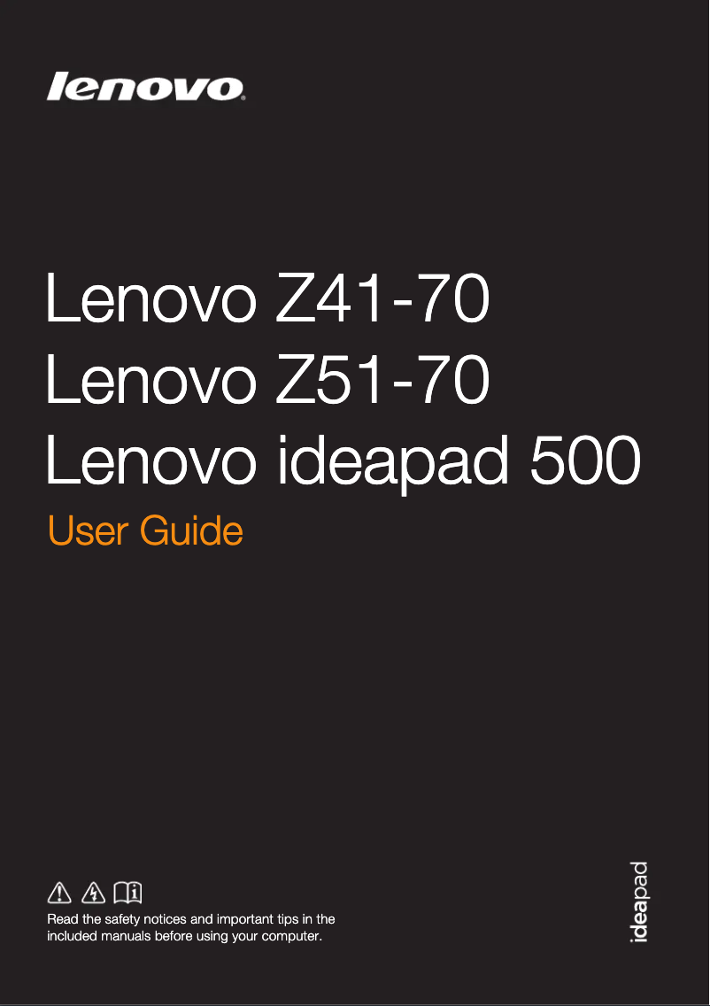 Page 1 de la notice Manuel utilisateur Lenovo Z51-70