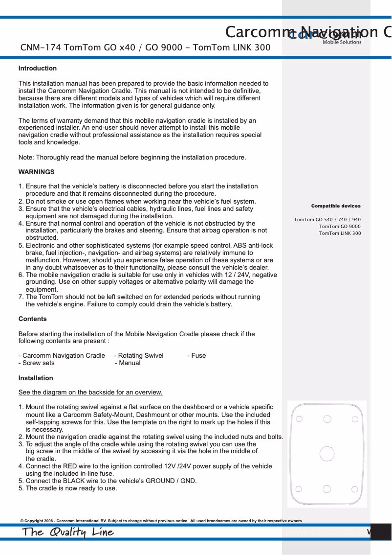 Image de la première page du manuel de l'appareil CNM-174