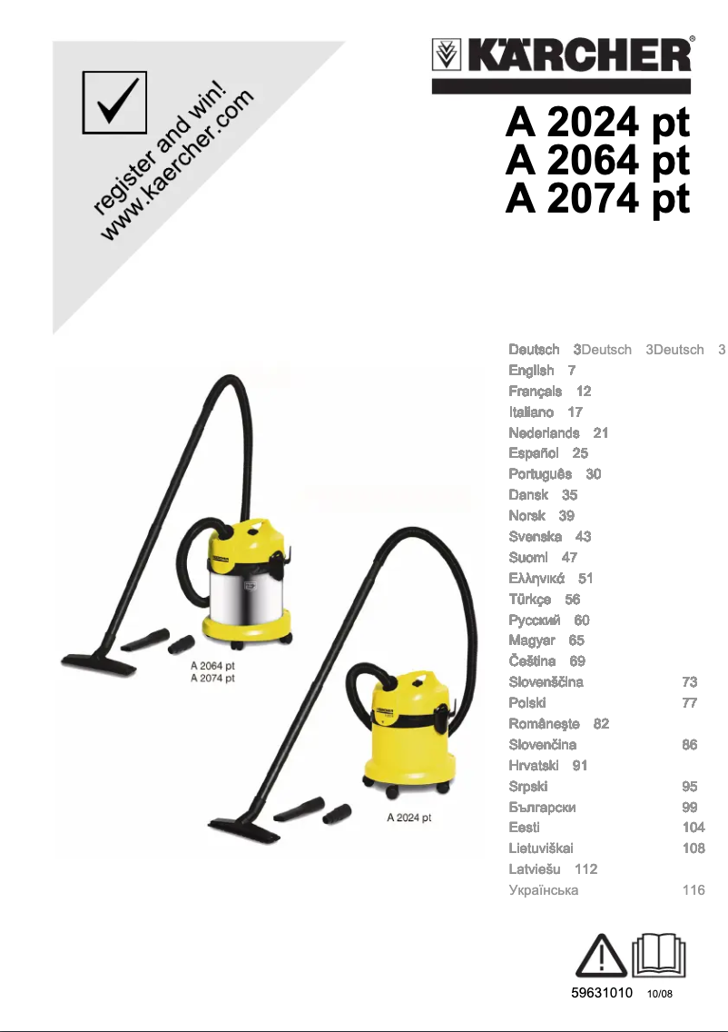 Page n°1 - Manuel utilisateur Kärcher A 2064 pt