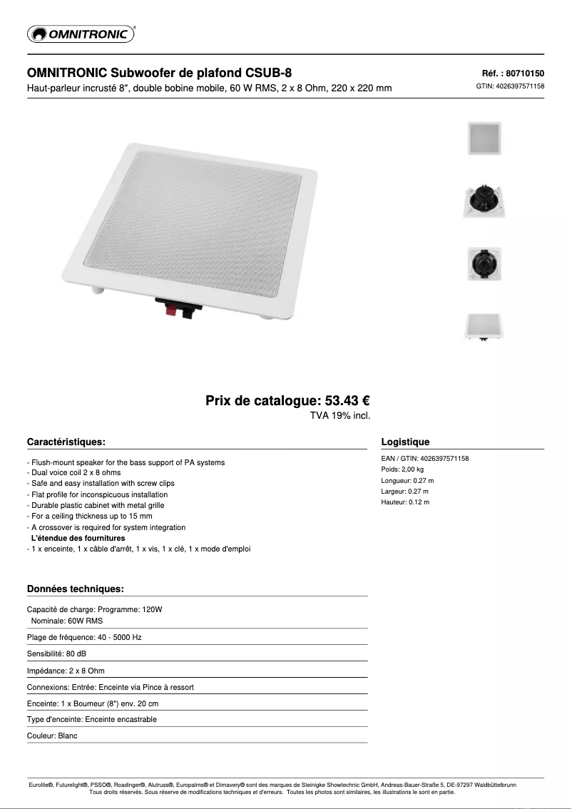 Image de la première page du manuel de l'appareil CSUB-8
