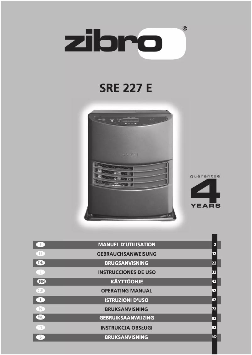 Página 1 del manual Manual de usuario Zibro Kamin SRE 227 E