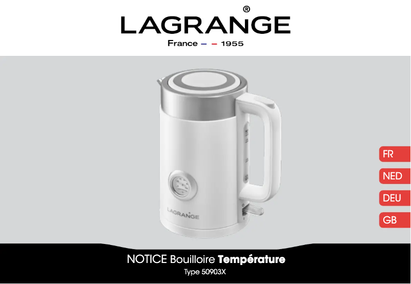 Page n°1 - Manuel utilisateur Lagrange Température 509030