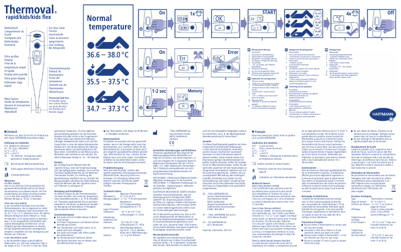 Page n°1 - Manuel utilisateur Thermoval Rapid