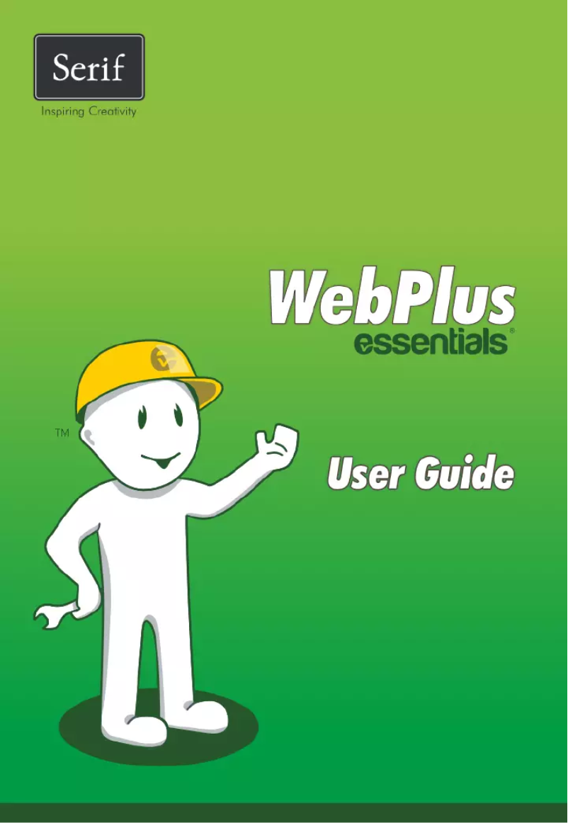 Page 1 de la notice Manuel utilisateur Serif WebPlus Essentials