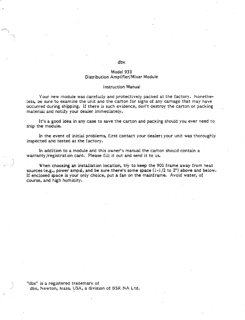 Image de la première page du manuel de l'appareil 933