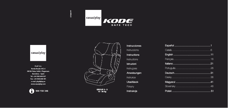 Image de la première page du manuel de l'appareil Kode