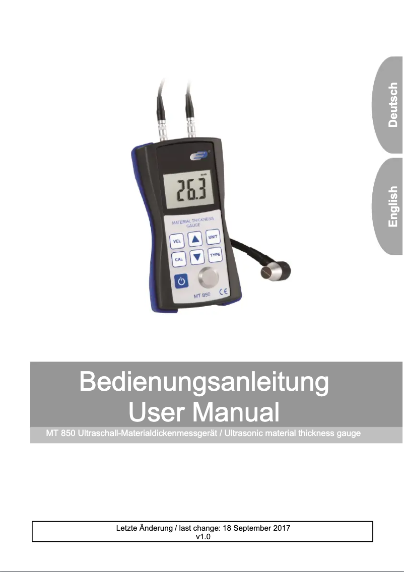 Page n°1 - Manuel utilisateur Dostmann Electronic MT 850