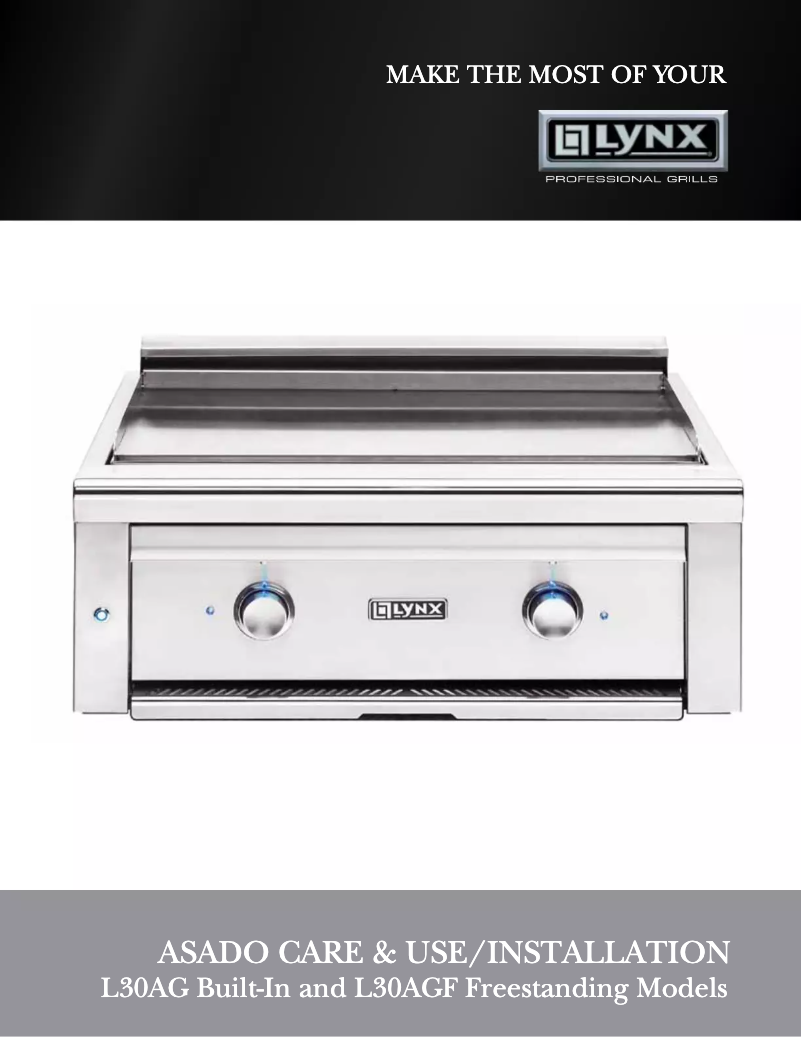 Page 1 de la notice Manuel utilisateur Lynx Asado L30AG