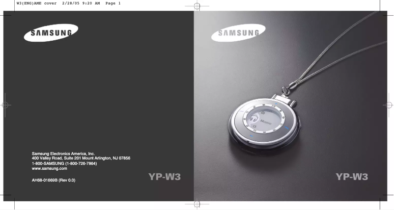 Page n°1 - Manuel utilisateur Samsung YP-W3