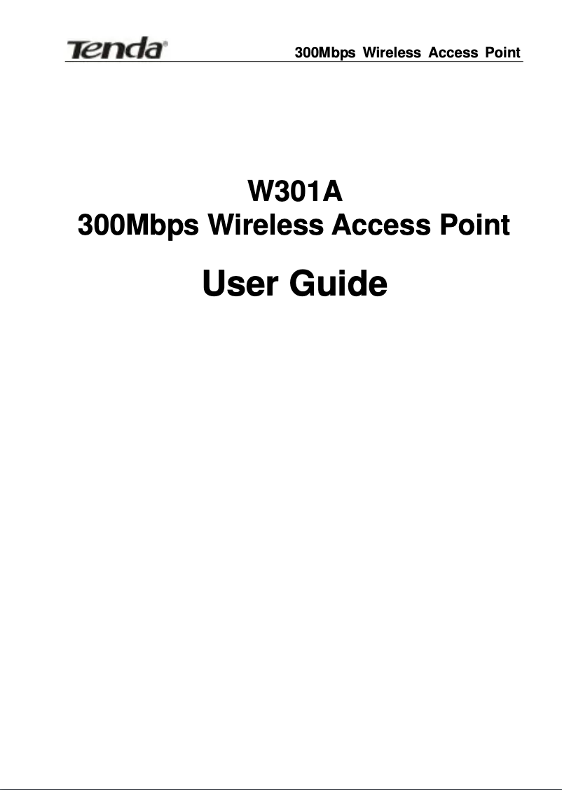 Página 1 del manual Manual de usuario Tenda A301A
