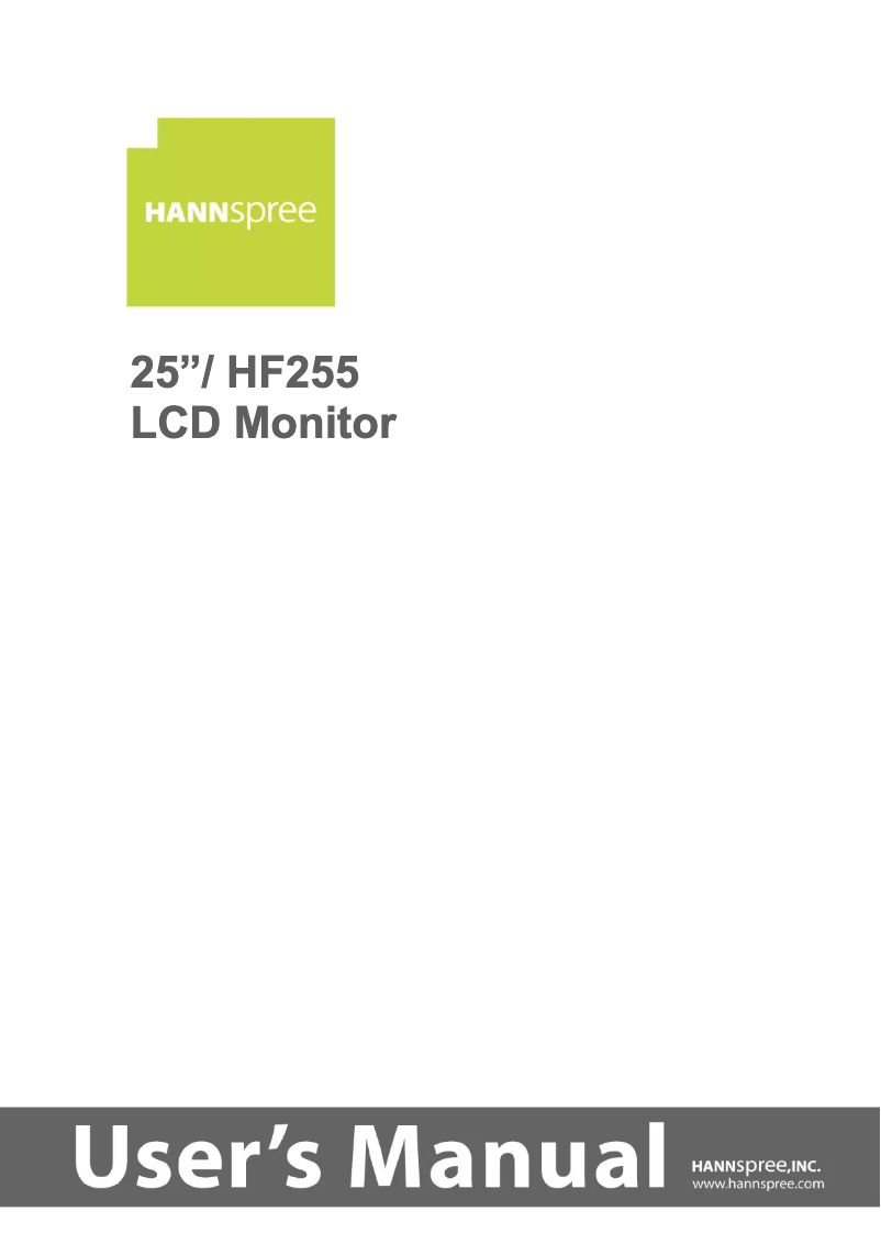 Page 1 de la notice Manuel utilisateur Hannspree HF255