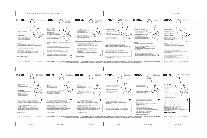 Page 1 de la notice Manuel utilisateur BRIO 33597