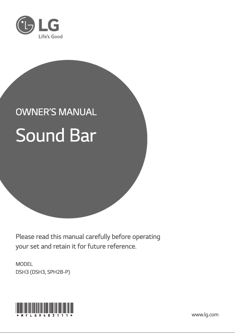 Page 1 de la notice Manuel utilisateur LG DSH3