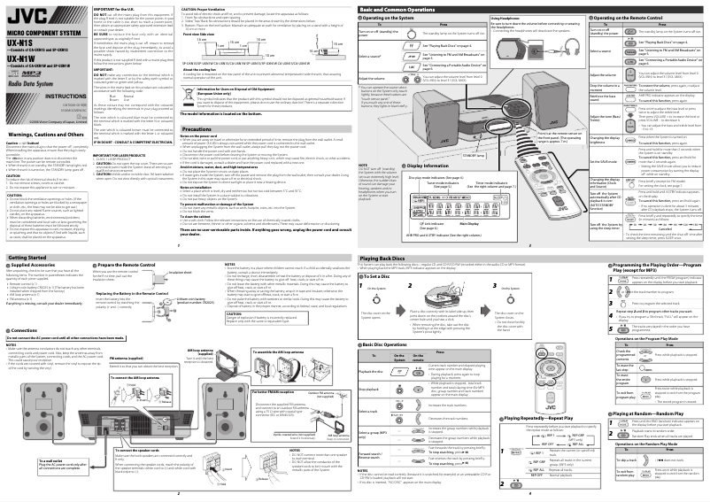 Página 1 del manual Manual de usuario JVC UX-N1