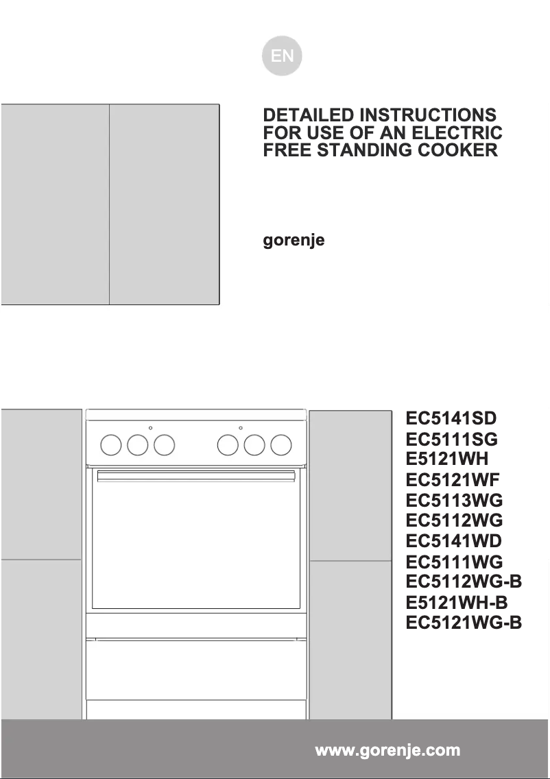 Page n°1 - Manuel utilisateur Gorenje E5121WH