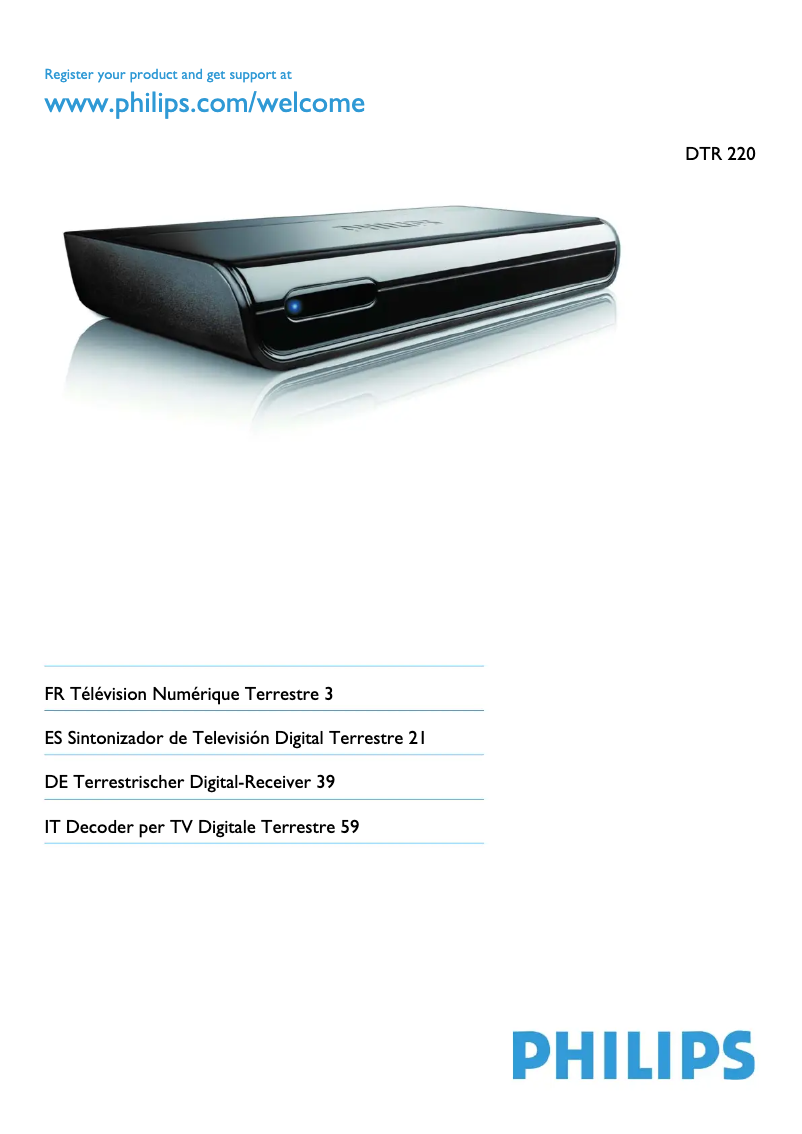 Page n°1 - Manuel utilisateur Philips DTR220