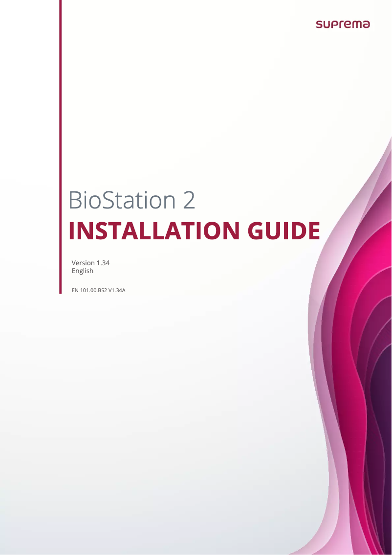 Page 1 de la notice Mode d'emploi Suprema BioStation 2