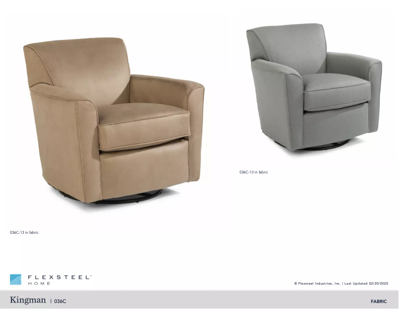 Page 1 de la notice Manuel utilisateur Flexsteel Kingman 036C-13