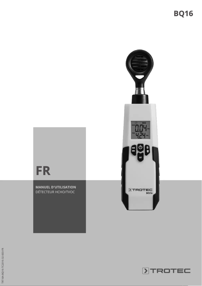 Image de la première page du manuel de l'appareil BQ16