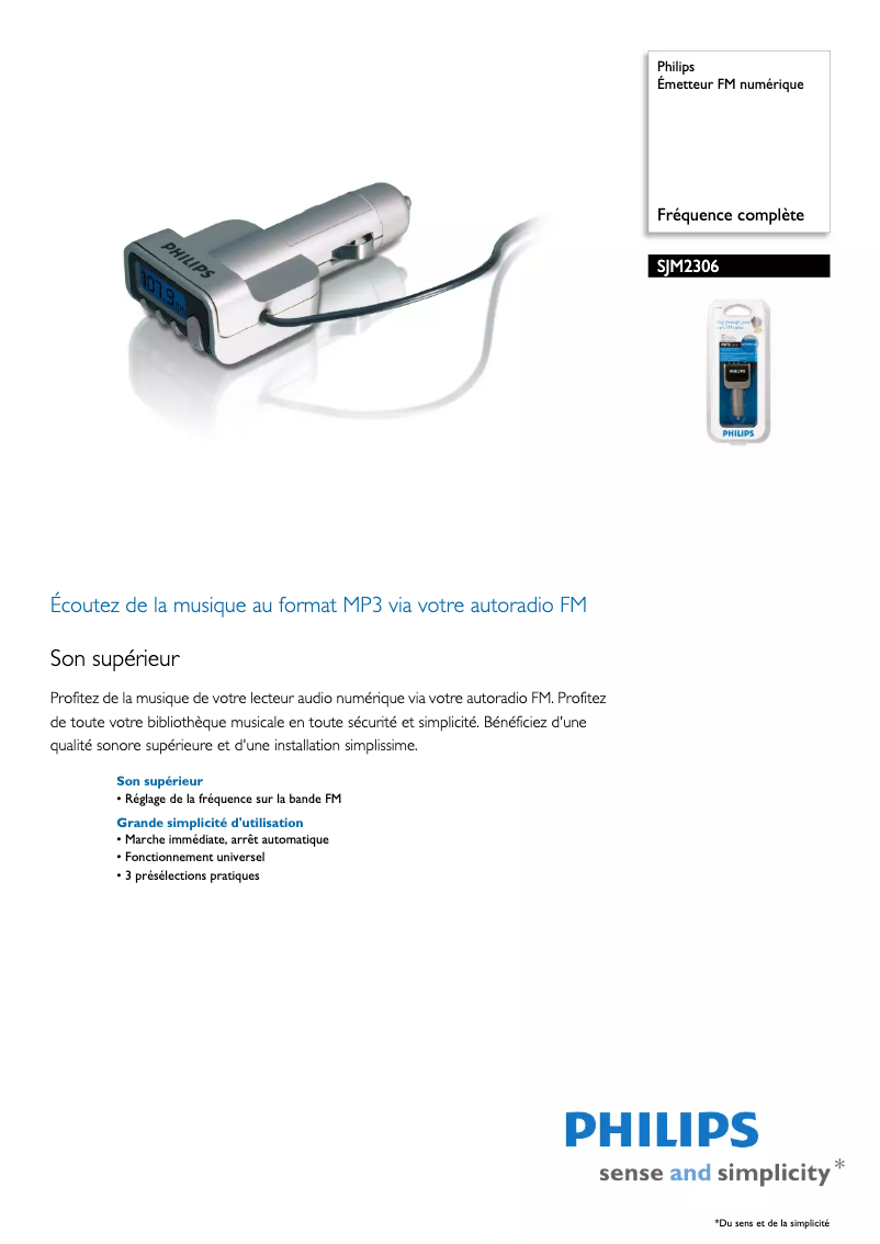 Image de la première page du manuel de l'appareil SJM2306