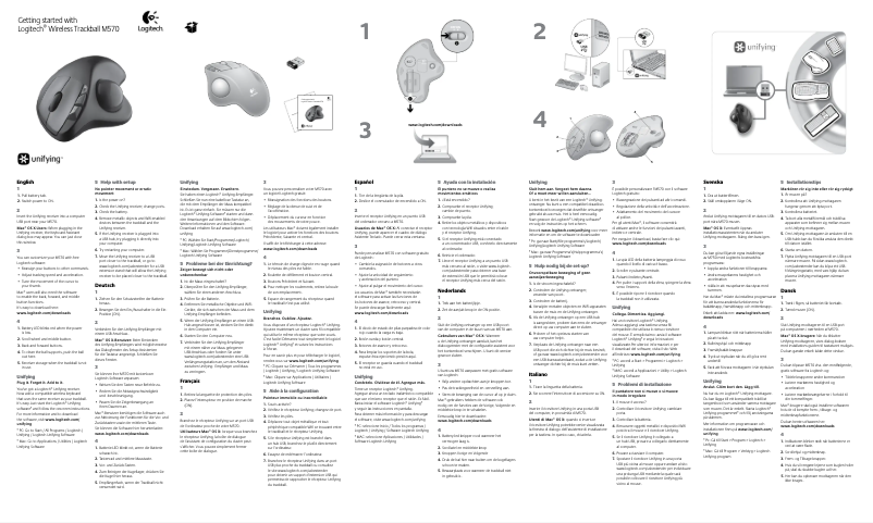 Page n°1 - Manuel utilisateur Logitech Wireless Trackball M570