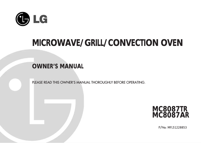 Page 1 de la notice Manuel utilisateur LG MC8087ARCS