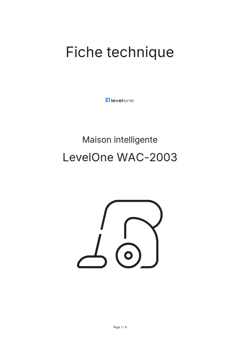 Image de la première page du manuel de l'appareil WAC-2003