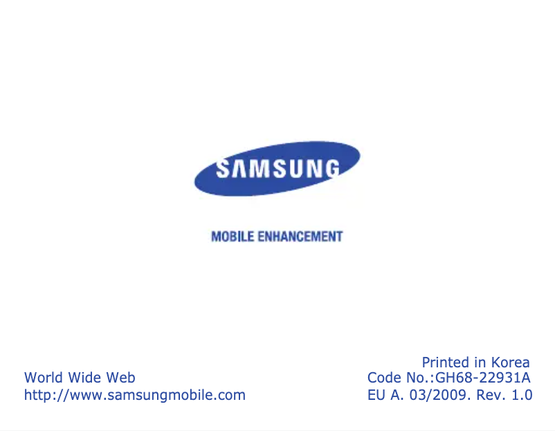 Page n°1 - Manuel utilisateur Samsung WEP475
