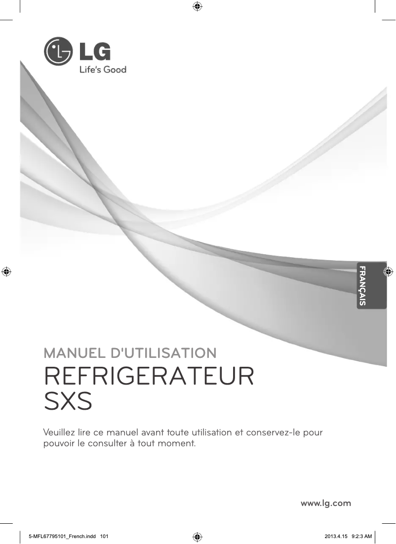 Image de la première page du manuel de l'appareil GSP545PVQV