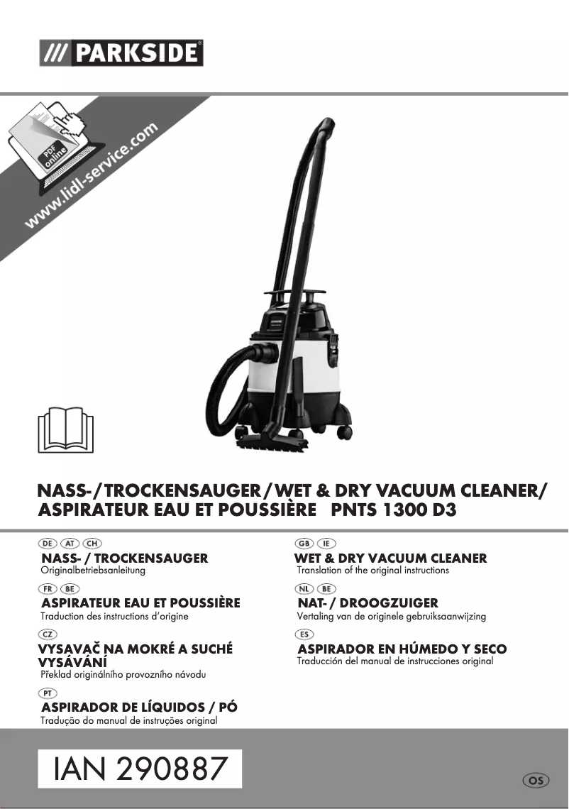 Page 1 de la notice Manuel utilisateur Parkside PNTS 1300 D3