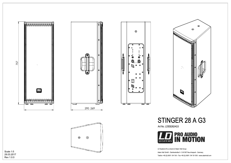 Page 1 de la notice Fiche technique LD Systems STINGER 28 A G3