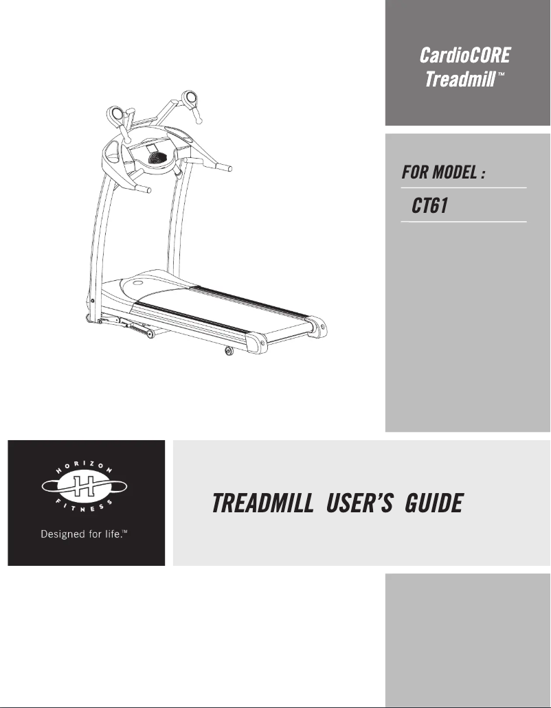Página 1 del manual Manual de usuario Horizon Fitness CardioCORE CT61