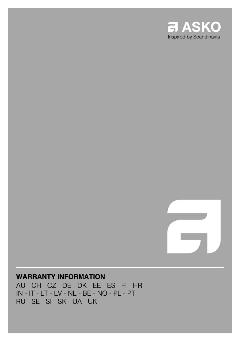 Page 1 de la notice Manuel utilisateur Asko ODW61SS0