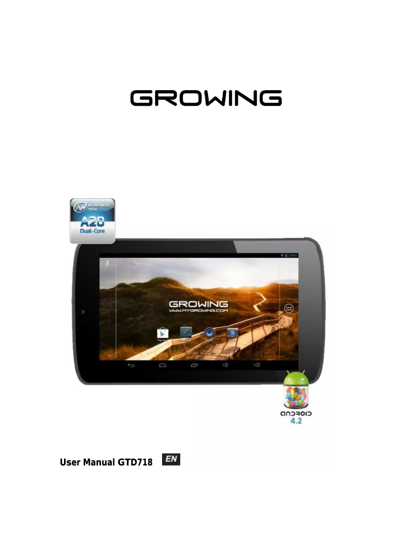 Page n°1 - Manuel utilisateur Growing GTD718