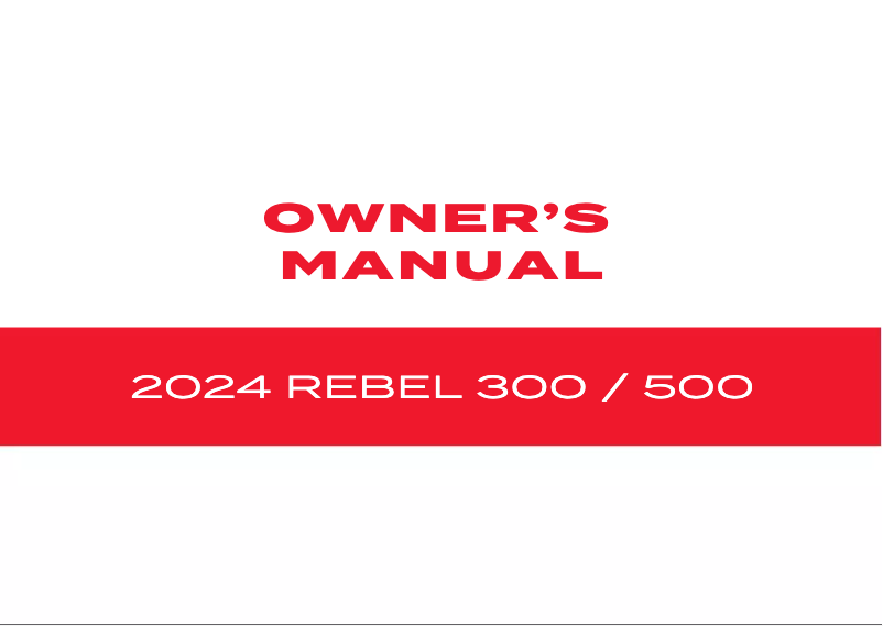 Página 1 del manual Manual de usuario Honda Rebel 500 (2024)