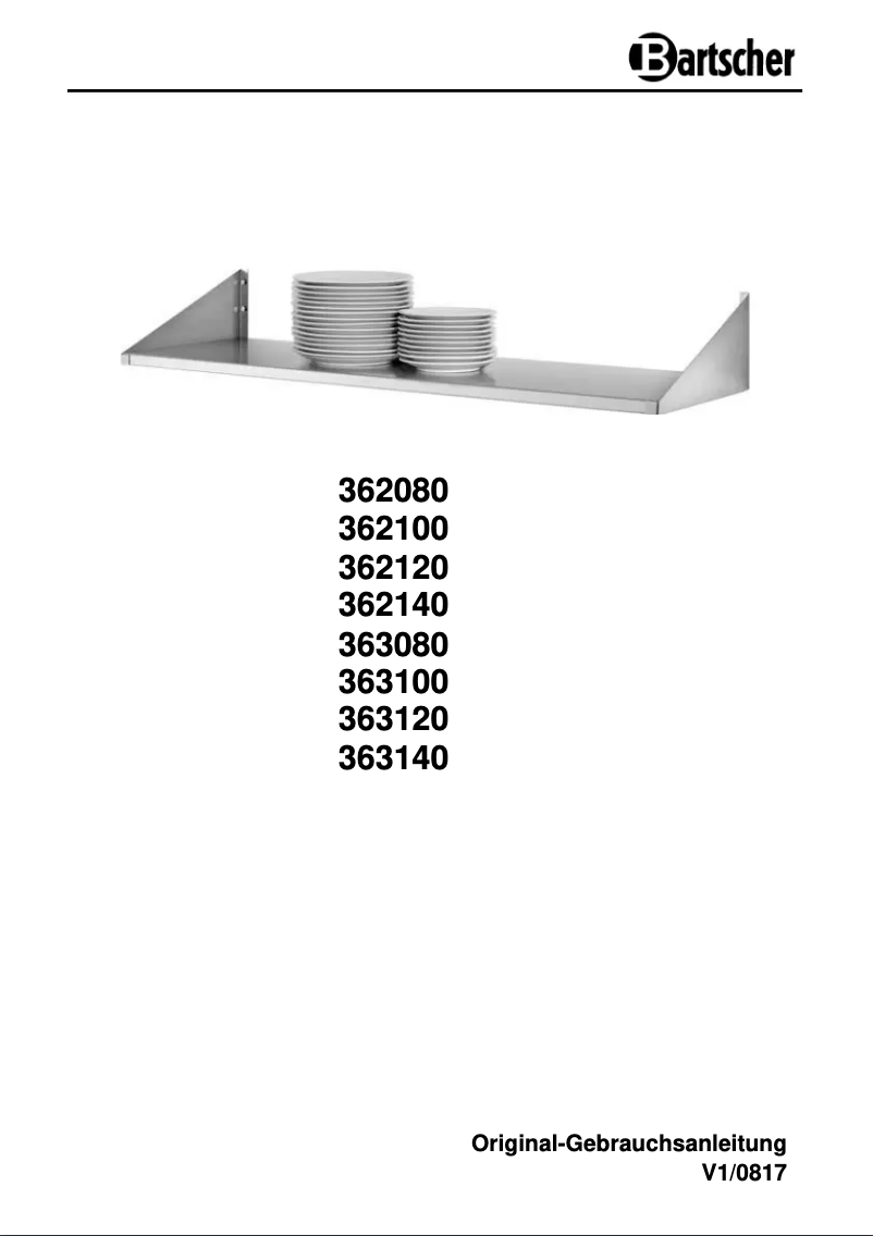 Página 1 del manual Manual de usuario Bartscher 363140