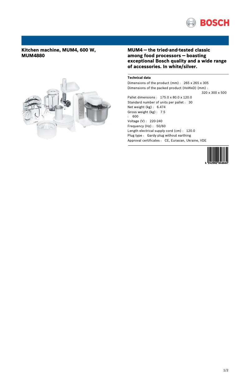 Image de la première page du manuel de l'appareil MUM4880