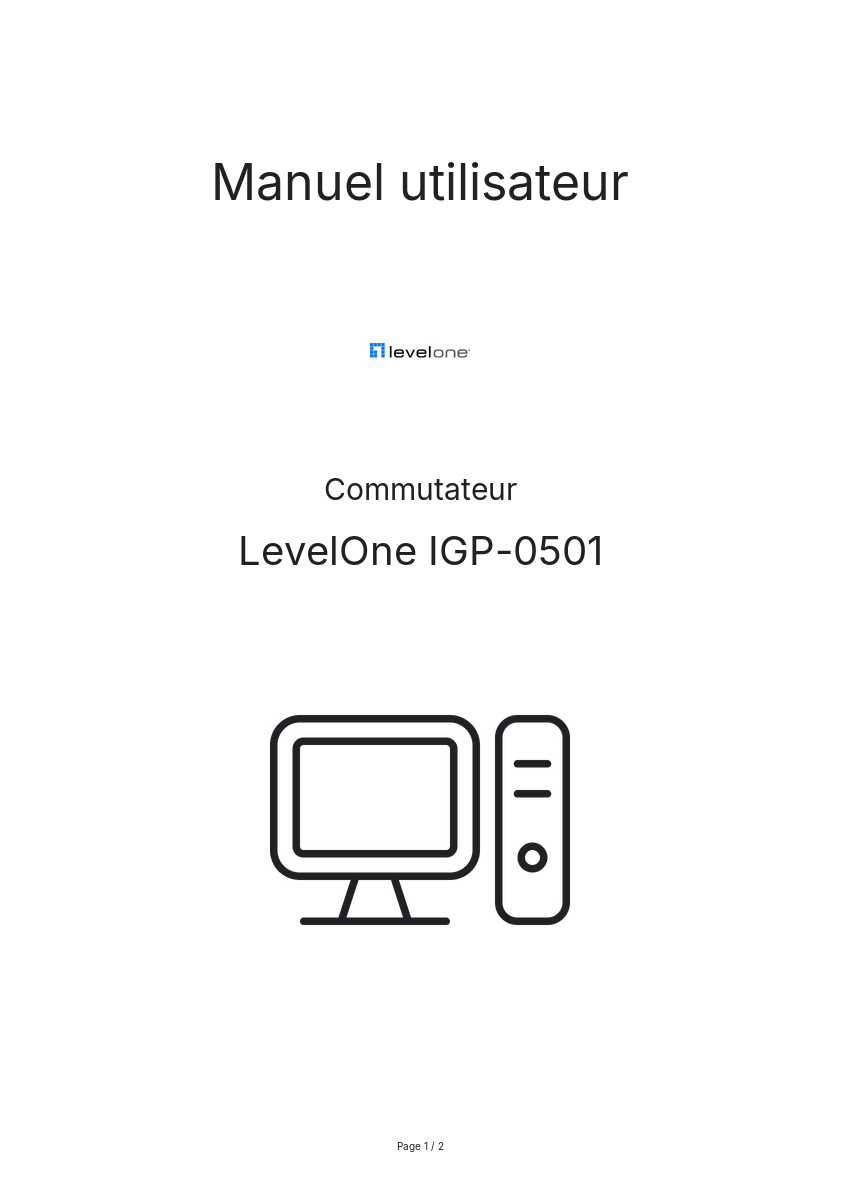 Page n°1 - Manuel utilisateur LevelOne IGP-0501
