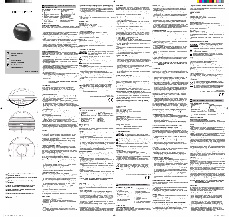 Page 1 de la notice Manuel utilisateur Muse M-900 BTW