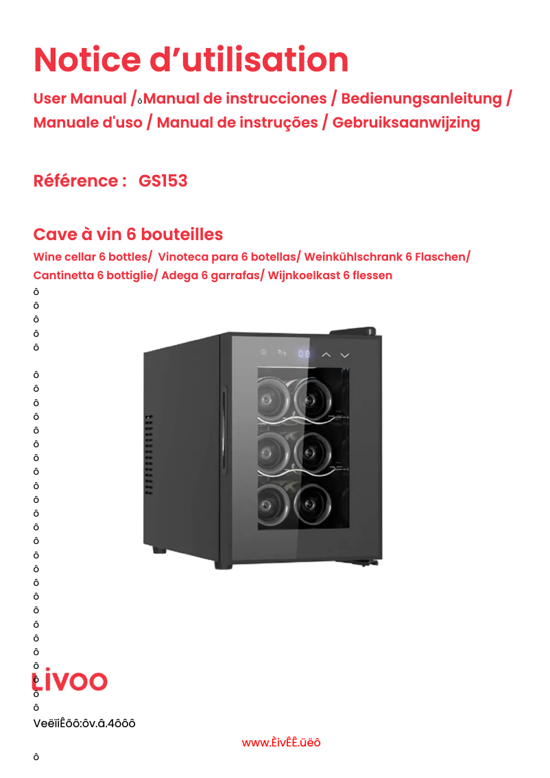 Page n°1 - Manuel utilisateur Livoo GS153