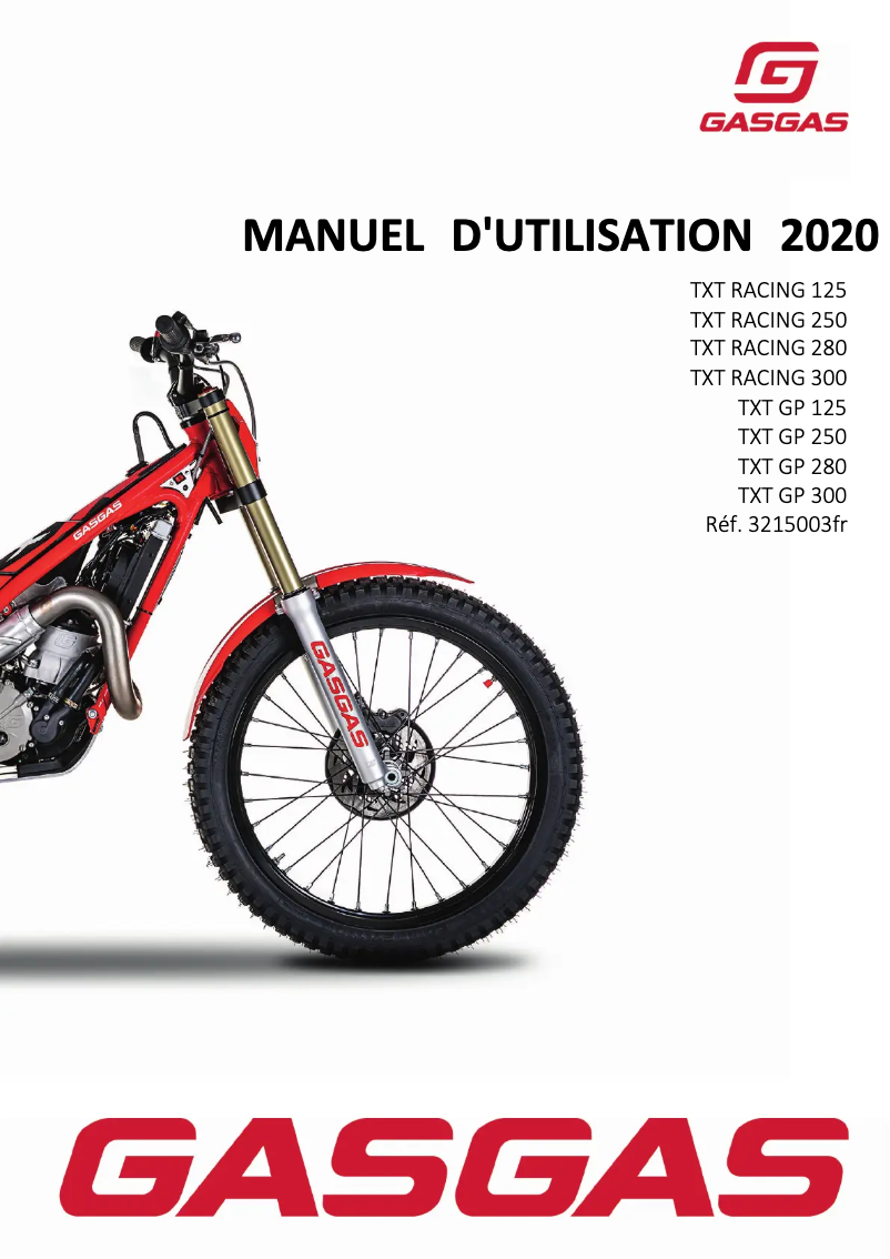 Image de la première page du manuel de l'appareil TXT GP 300 (2020)