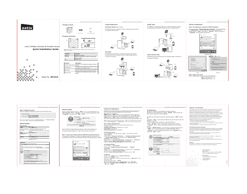 Page n°1 - Manuel utilisateur Netis WF2416