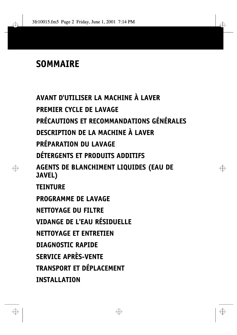 Page n°1 - Manuel utilisateur Whirlpool Fl 5042