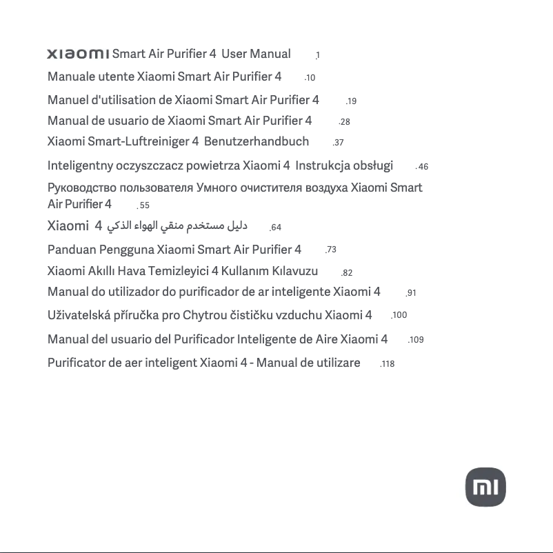 Image de la première page du manuel de l'appareil Smart Air Purifier 4