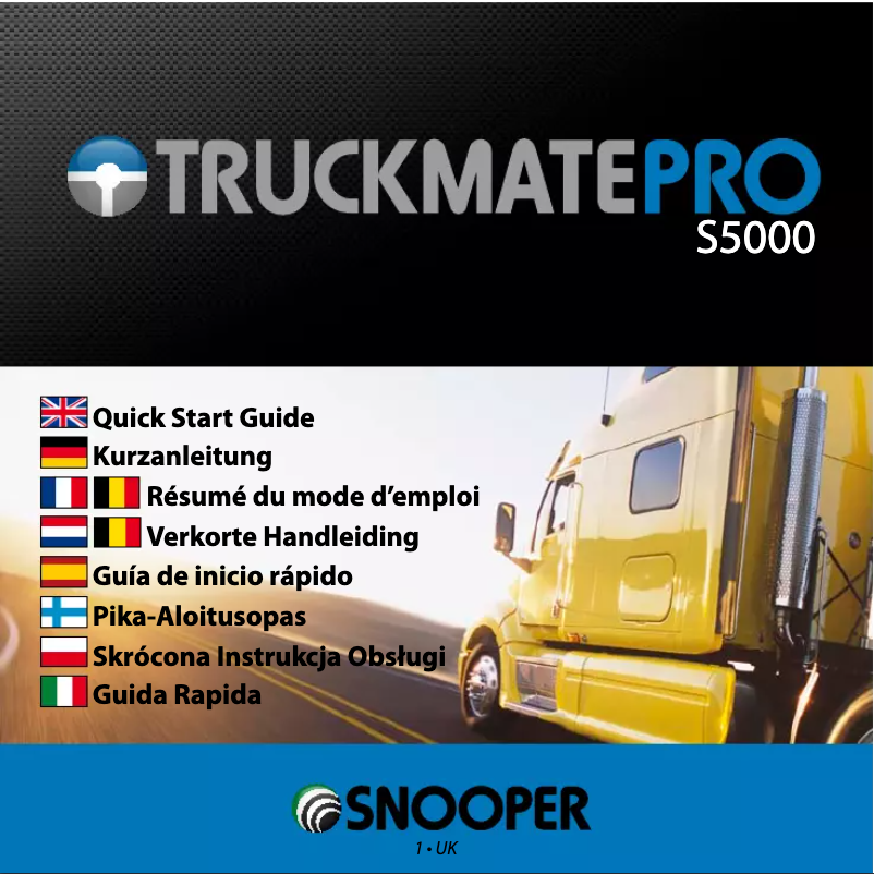 Image de la première page du manuel de l'appareil Truckmate Pro S5000